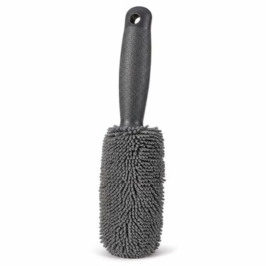 FITTO Microfiber Chenille Wheel Brush - Grip Handle, Grey, 40 cm