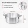FITTO Casserole Pot - Wide and Shallow, Silver, 30 cm