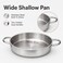 FITTO Cooking Pan - Shallow Body, Loop Handles, Silver, 30 cm