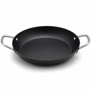 FITTO Frying Pan - Non-Stick Coated, Loop Handles, Black, 30 cm
