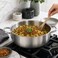 FITTO Deep Stainless Steel Pan - Rounded Body with Two Loop Side Handles, Silver, 30 cm