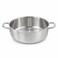FITTO Deep Stainless Steel Pan - Rounded Body with Two Loop Side Handles, Silver, 30 cm