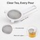 FITTO Fine Mesh Tea Strainer with Plastic Handle - Steel Mesh, White, 14 cm