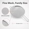 FITTO Mesh Strainer - Large Flat Fine Mesh, Silver, Dia 22 cm