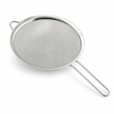 FITTO Mesh Strainer - Large Flat Fine Mesh, Silver, Dia 22 cm