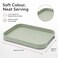 FITTO Plastic Serving Tray - Stackable, Pastel Green, 30 x 20 cm