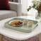 FITTO Plastic Serving Tray - Stackable, Pastel Green, 30 x 20 cm