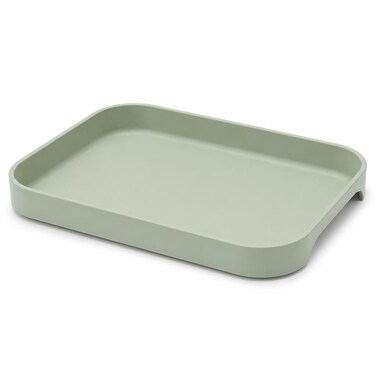 FITTO Plastic Serving Tray - Stackable, Pastel Green, 30 x 20 cm