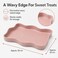 FITTO Plastic Serving Tray - Wavy Profile, Stackable, Pastel Pink, 30 x 20 cm