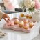 FITTO Plastic Serving Tray - Wavy Profile, Stackable, Pastel Pink, 30 x 20 cm