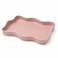 FITTO Plastic Serving Tray - Wavy Profile, Stackable, Pastel Pink, 30 x 20 cm