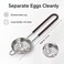 FITTO Egg Separator - Coated Wire Handle, Brown, 17 x 5 cm
