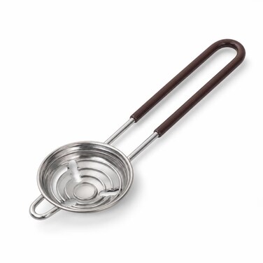 FITTO Egg Separator - Coated Wire Handle, Brown, 17 x 5 cm