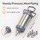 FITTO Stainless Steel Icing Syringe Set - With Nozzles, Grey