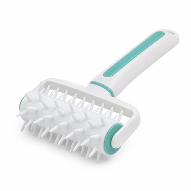 FITTO Spiked Dough Roller Docker - Pierces Dough Before Baking, White and Teal, 15 cm