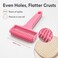FITTO Spiked Dough Roller Docker - Pierces Dough Before Baking, Pink, 15 cm