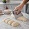 FITTO Folded Stainless Steel Dough Scraper - Bench Scraper for Cutting and Lifting Dough, Silver