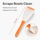 FITTO Silicone Spatula - Translucent White Head with Orange Handle, 25 x 5 cm
