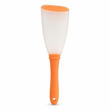 FITTO Silicone Spatula - Translucent White Head with Orange Handle, 25 x 5 cm