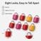 FITTO Mini Padlock Set - 8 Pieces with Keys, Assorted Colours