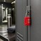 FITTO 3-Digit Combination Padlock - Resettable Code, Steel Shackle, Red
