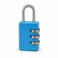 FITTO 3-Digit Combination Padlock - Resettable Code, Steel Shackle, Blue