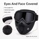 FITTO Full-Face Protective Goggle Mask - Lower Face Guard with Vent, Elastic Strap, Black, 1 Piece