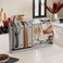 FITTO Multifunctional Kitchen Storage Rack - Shelves and Hook Section, Grey, 60 x 30 x 45 cm
