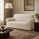 FITTO Stretch Sofa Cover - Waffle-Knit Elastic Slipcover, Cream