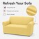 FITTO Stretch Sofa Cover - Plain Elastic Slipcover, Yellow