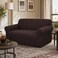 FITTO Stretch Sofa Cover - Plain Elastic Slipcover, Dark Brown