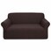 FITTO Stretch Sofa Cover - Plain Elastic Slipcover, Dark Brown
