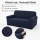 FITTO Stretch Sofa Cover - Waffle Grid Elastic Slipcover, Navy