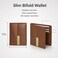 FITTO Men's Bifold Wallet - Multiple Card Slots and Note Compartment, Tan/Gold