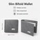 FITTO Men's Bifold Wallet - Multiple Card Slots and Note Compartment, Grey