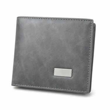 FITTO Men's Bifold Wallet - Multiple Card Slots and Note Compartment, Grey