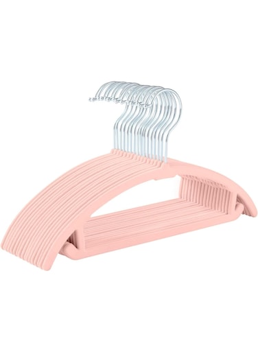 Velvet Baby Hangers 10-Pack,No Shoulder Bump Children&acirc;&euro;&tilde;s Hangers for Baby,Infant&amp;Toddler Clothes,Durable Space Saving Non Slip Hangers for Everyday Closet Use (10, Rose Pink)