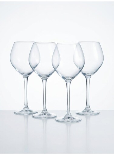 Grand Chais Stemmed Wine glass Set 4x350ml For Wine, Champaign, Juice, Water, Soft Drinks, Hard Drink, Hot Beverages
