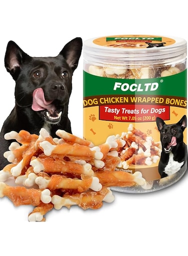 FOCLTD Dog Chew Toy-Toothbrush Shape,6PCS Teeth Cleaning Chew Sticks-Green Tea Flavor,Healthy Safe Dog Chew Bone Toy,Natural Dog Treats Toy (Chicken)