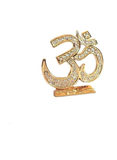 Albert sign Hindu Religious Symbol OM Idol Gold Metal Statue for mandir