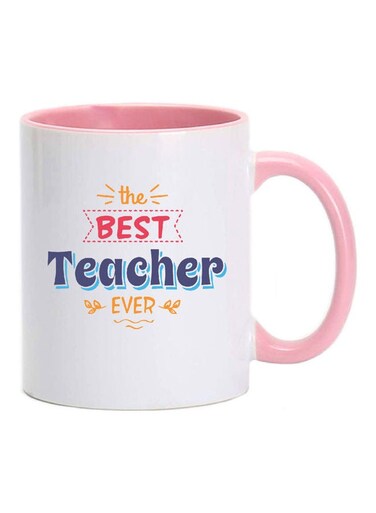 The Best Teacher Ever Mug Pink/White
