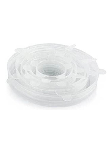 Kitchen Home Silicone Stretch Lids Durable &amp; Expandable Reusable Food Saver Covers Kitchen Pan Spill Lid Stopper Cover 6Pcs/Set Clear