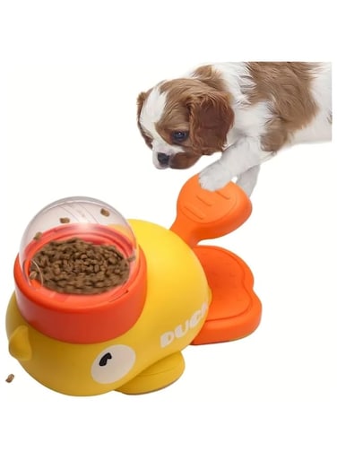 Interactive Dog Toy, Duck-Shaped Treat Dispenser and Slow Feeder, 2-in-1 Pet Puzzle Toy for Small Medium Dogs, Dog Stimulation Toy for Pet Entertainment, Playing, Feeding