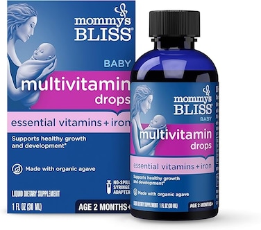Mommy's Bliss Baby Multivitamin + Iron, Daily Essential Vitamins for Immune Support, Healthy Growth &amp; Bone Development*, Age 2 Months+, 30 ml, Liquid