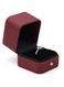 SWIUKPHE Ring Box, Premium Gorgeous Vintage Single Slot Square Leather Bearer Ring Box for Proposal Wedding Ceremony Anniversary(Wine Red)
