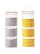 2-Piece Wall Hanging Storage Bag Black/White/Yellow 20*61*2cm