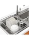 KASTWAVE Dish Drying Rack in Sink, Rustproof Stainless Over Sink Dish Drainer Rack Basket Shelf, 304 Stainless Steel Metal Dish Drainer, for Kitchen Counter and Sink, Dish Rack with Utensil Holder