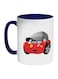 Cartoon Character Car Printed Coffee Mug Dark Blue/White/Red