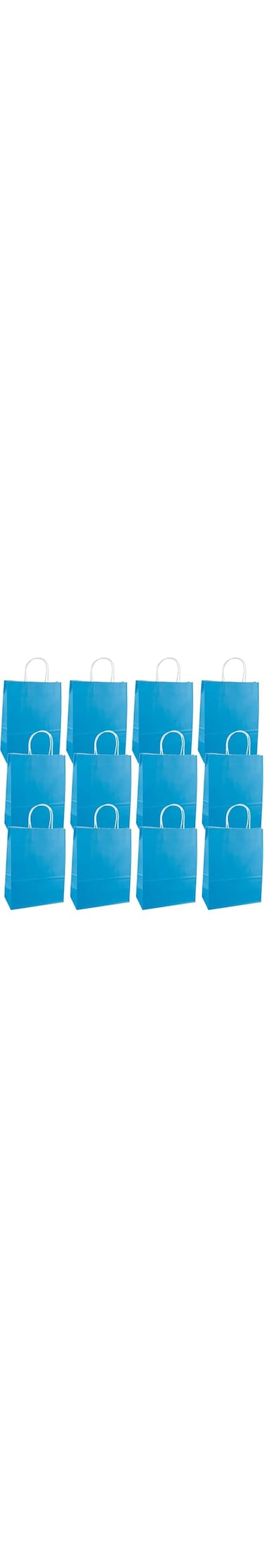 ECVV Gift Bags 12 Pieces Set Eco-Friendly Paper Bags With Handles Bulk Paper Bags Shopping Bags Kraft Bags Retail Bags Party Bags (BLUE, 33 * 26 * 12 Cm)