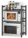 Extendable Microwave Oven Rack,Microwave/Toaster Shelf Heavy Duty Stand Kitchen Counter Top Organizer,Adjustable Height &amp; Length,2-Tier with 6 Hooks, 55lbs Weight Capacity